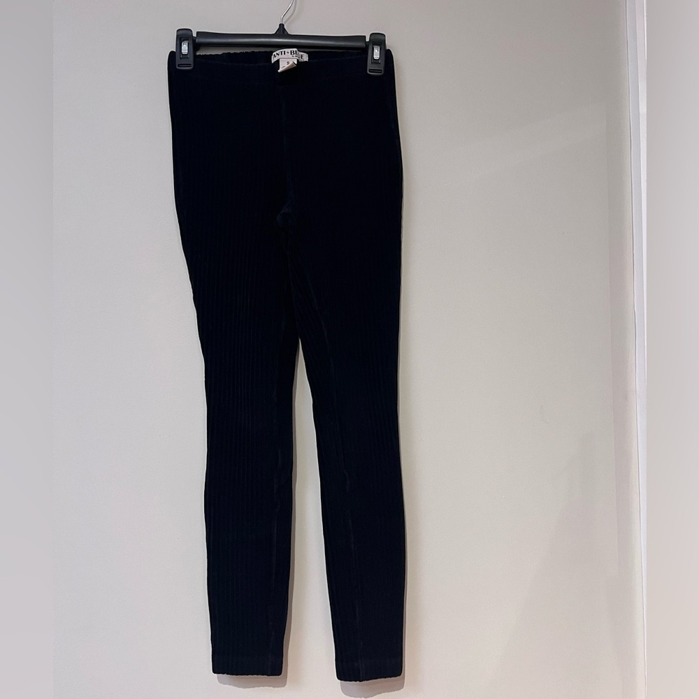 Anti Blue Black Soft Ribbed Legging Pants